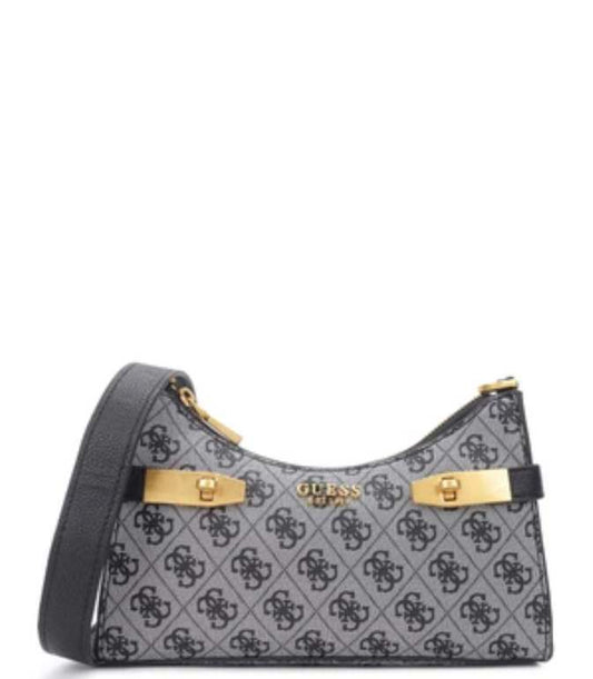 GUESS Black Zadie Logo Shoulder Bag