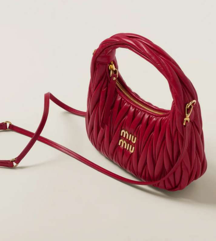 MIU MIU Nappa Leather Wander Top-Handle Bag